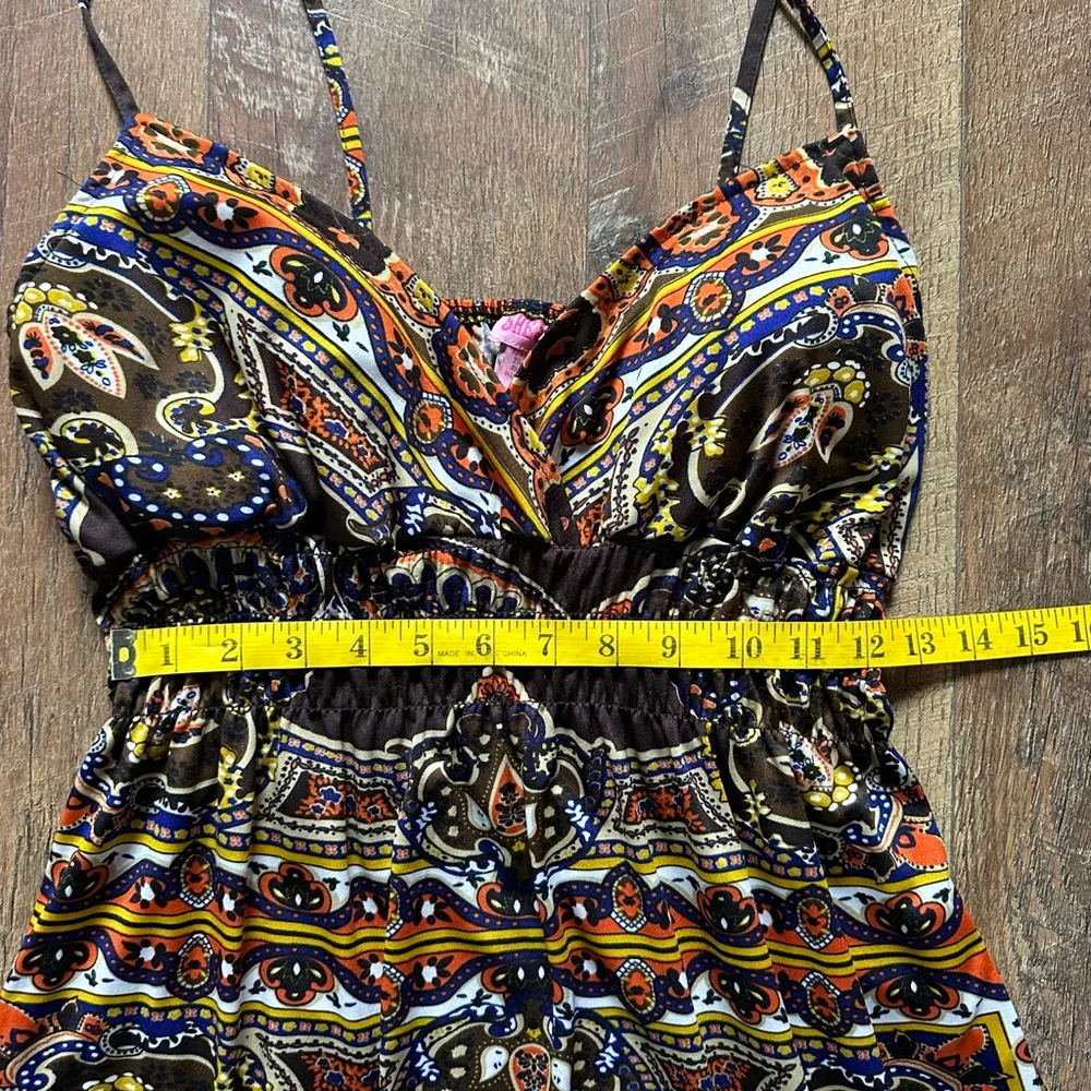 Women's SHESWOL Maxi Dress L Brown Orange Paisley Y2K - Picture 12 of 13
